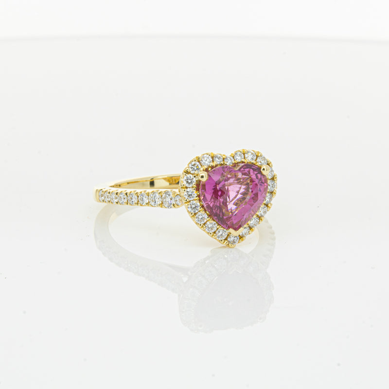 18ct Yellow Gold 2.21ct Pink Sapphire & Diamond Sierra Ring-Ring-Walker & Hall