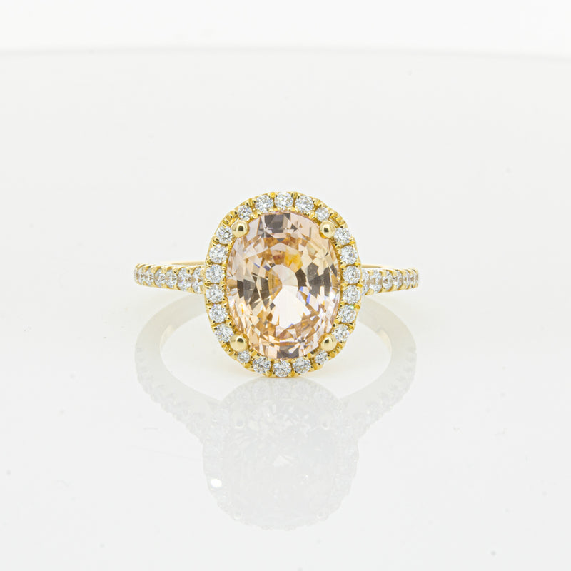 18ct Yellow Gold 4.01ct Pink Sapphire & Diamond Sierra Ring-Ring-Walker & Hall