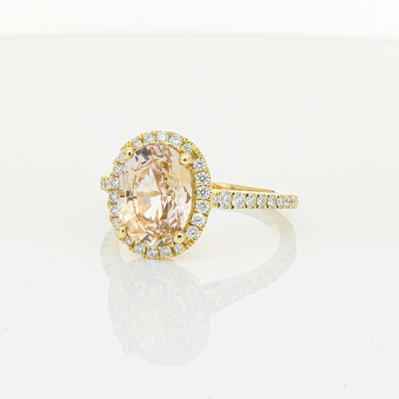 18ct Yellow Gold 4.01ct Pink Sapphire & Diamond Sierra Ring-Ring-Walker & Hall