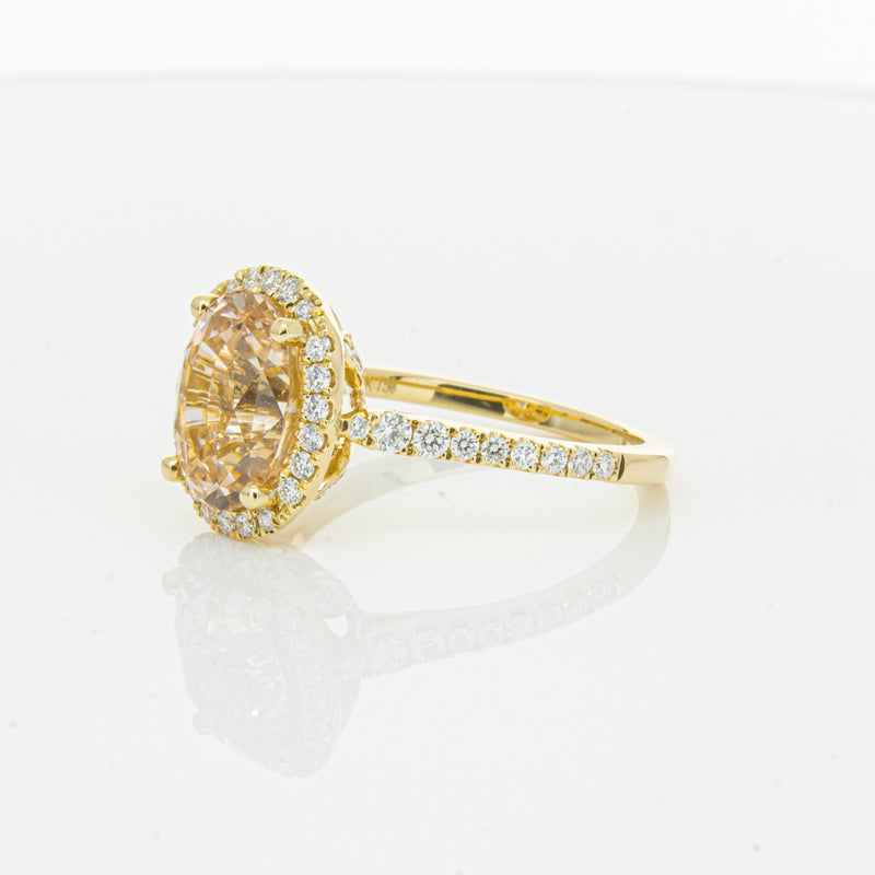 18ct Yellow Gold 4.01ct Pink Sapphire & Diamond Sierra Ring-Ring-Walker & Hall