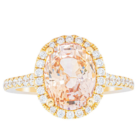 18ct Yellow Gold 4.01ct Pink Sapphire & Diamond Sierra Ring-Ring-Walker & Hall