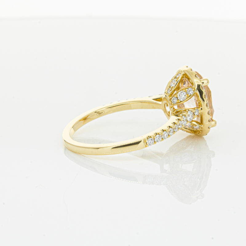 18ct Yellow Gold 4.01ct Pink Sapphire & Diamond Sierra Ring-Ring-Walker & Hall