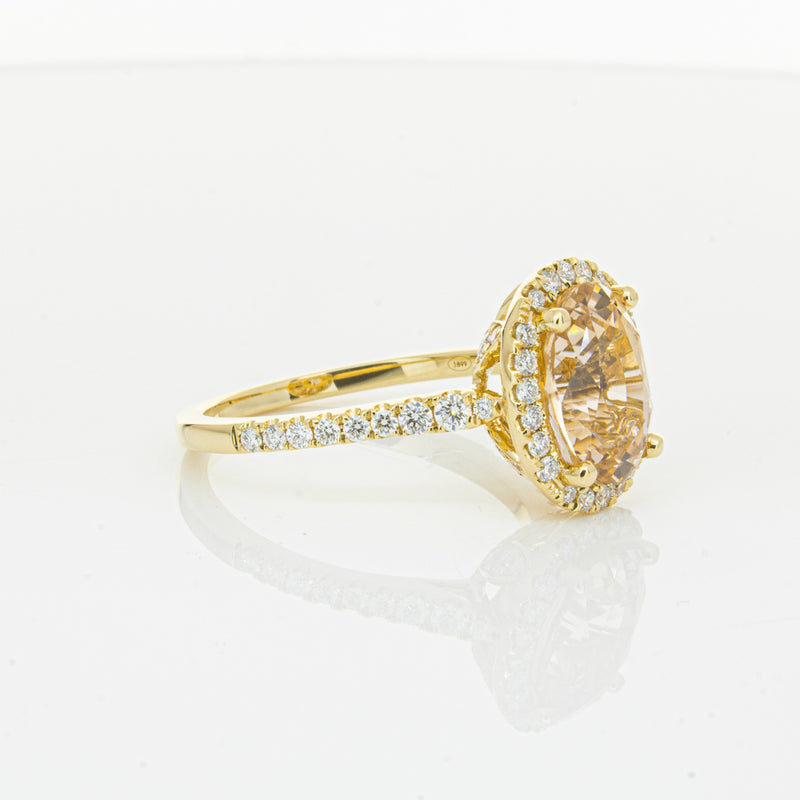 18ct Yellow Gold 4.01ct Pink Sapphire & Diamond Sierra Ring-Ring-Walker & Hall