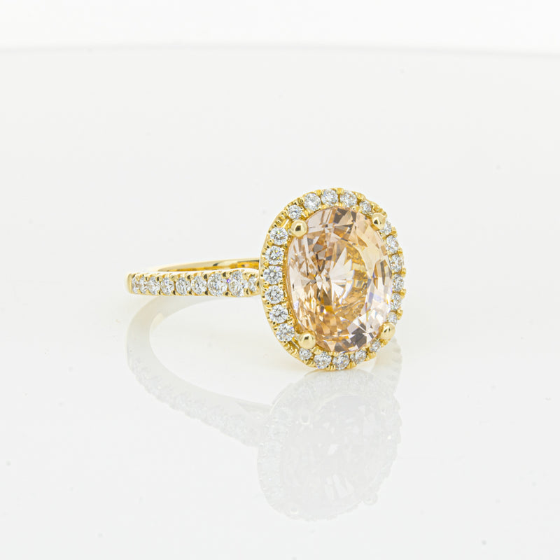 18ct Yellow Gold 4.01ct Pink Sapphire & Diamond Sierra Ring-Ring-Walker & Hall