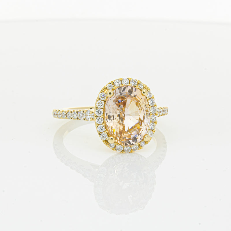 18ct Yellow Gold 4.01ct Pink Sapphire & Diamond Sierra Ring-Ring-Walker & Hall