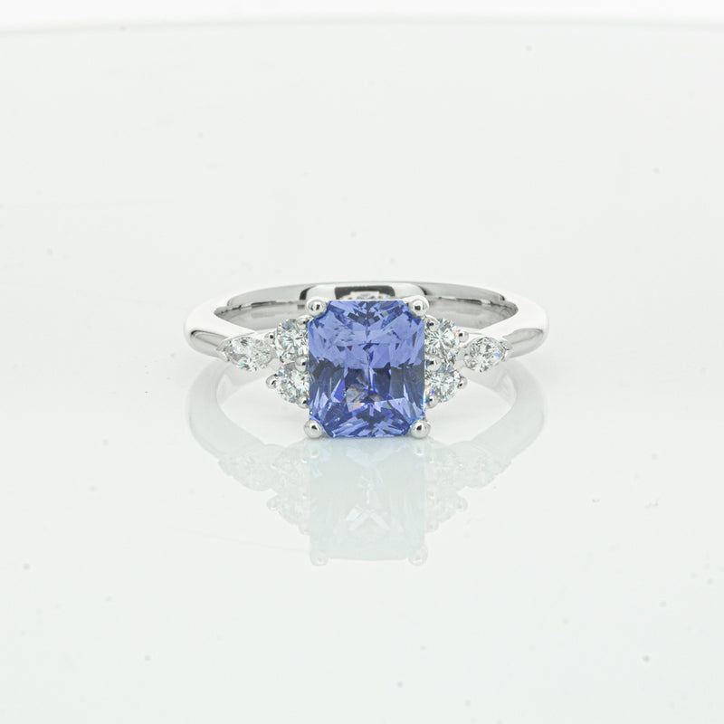 18ct White Gold Sapphire & Diamond Oriana Ring-Ring-Walker & Hall