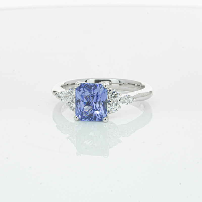 18ct White Gold Sapphire & Diamond Oriana Ring-Ring-Walker & Hall