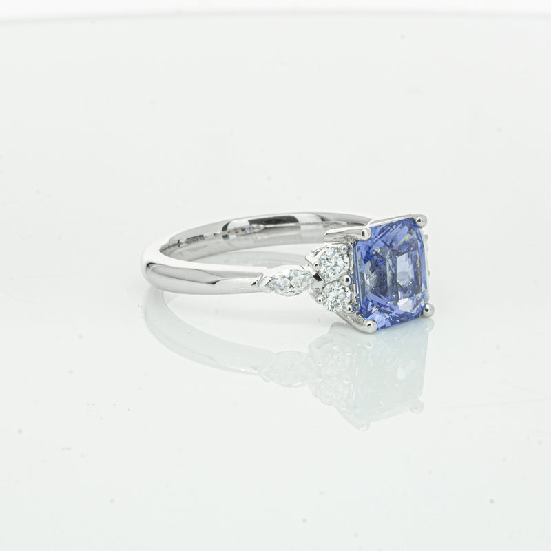 18ct White Gold Sapphire & Diamond Oriana Ring-Ring-Walker & Hall