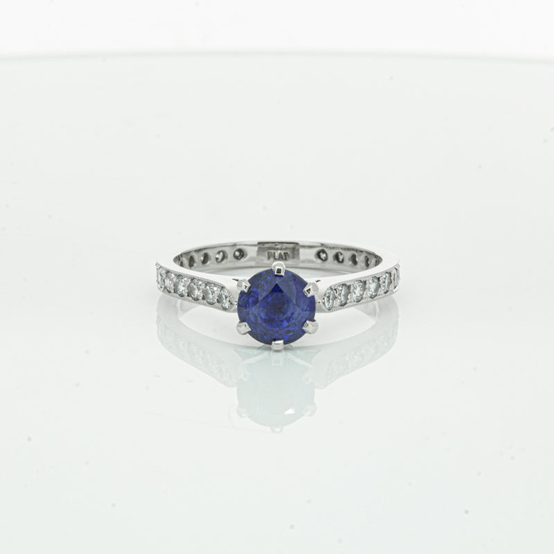 Deja Vu Platinum 1.20ct Sapphire & Diamond Ring-Ring-Walker & Hall