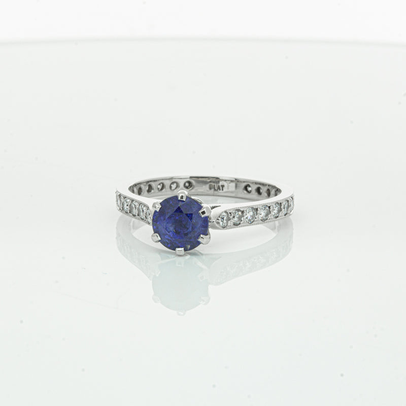 Deja Vu Platinum 1.20ct Sapphire & Diamond Ring-Ring-Walker & Hall