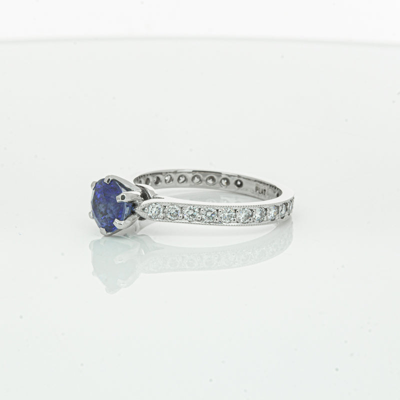 Deja Vu Platinum 1.20ct Sapphire & Diamond Ring-Ring-Walker & Hall