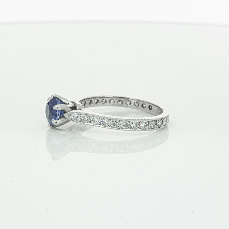 Deja Vu Platinum 1.20ct Sapphire & Diamond Ring-Ring-Walker & Hall