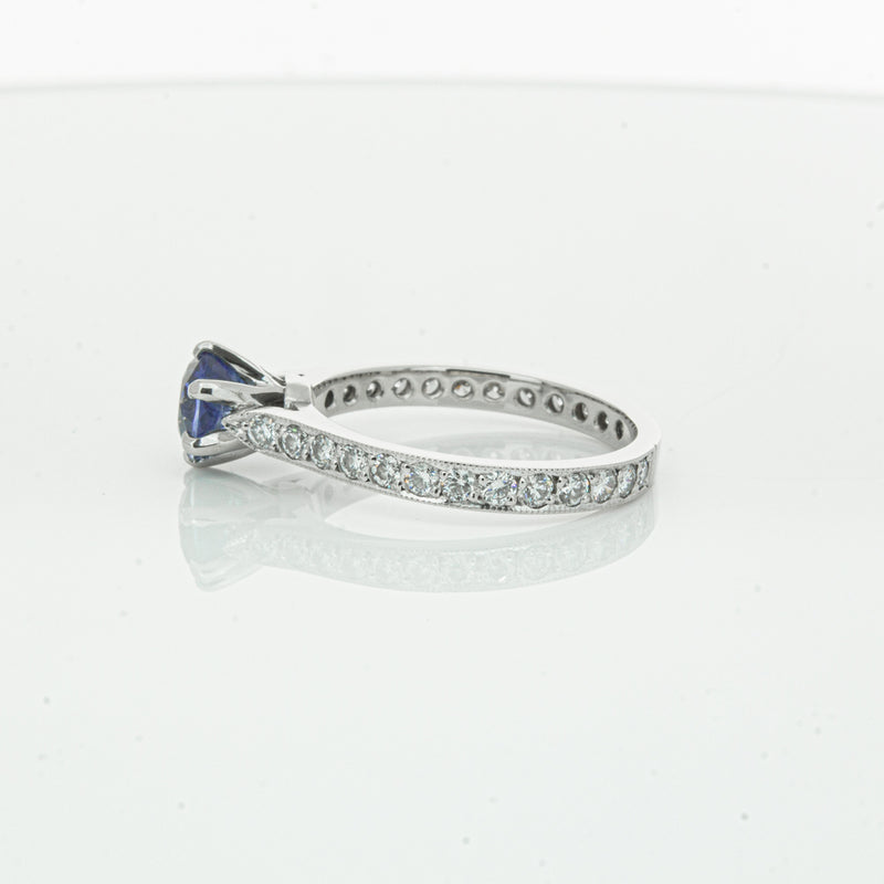 Deja Vu Platinum 1.20ct Sapphire & Diamond Ring-Ring-Walker & Hall