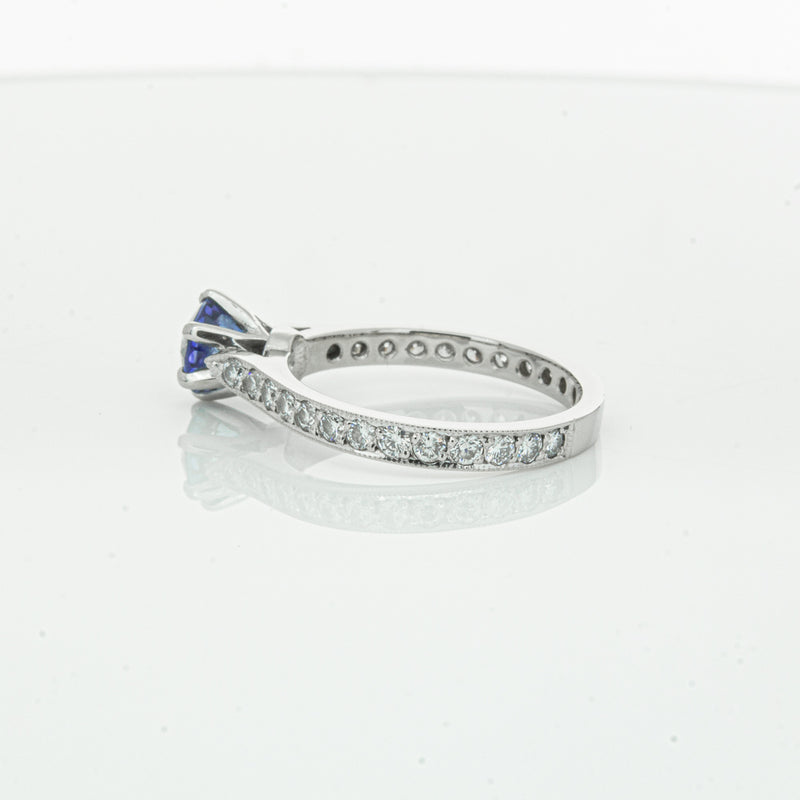 Deja Vu Platinum 1.20ct Sapphire & Diamond Ring-Ring-Walker & Hall