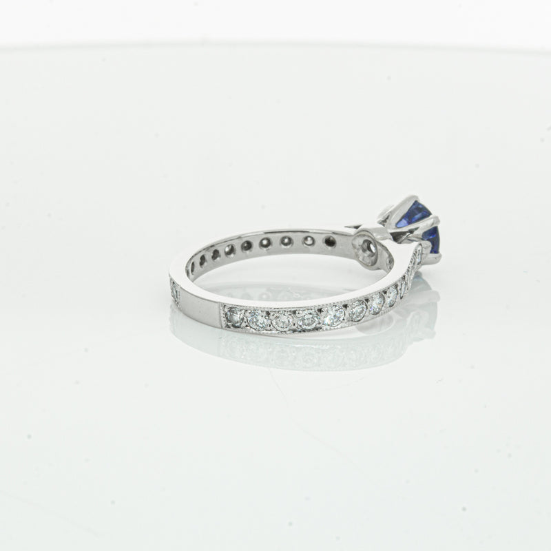 Deja Vu Platinum 1.20ct Sapphire & Diamond Ring-Ring-Walker & Hall