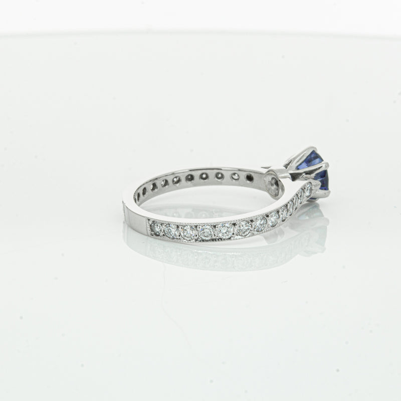 Deja Vu Platinum 1.20ct Sapphire & Diamond Ring-Ring-Walker & Hall