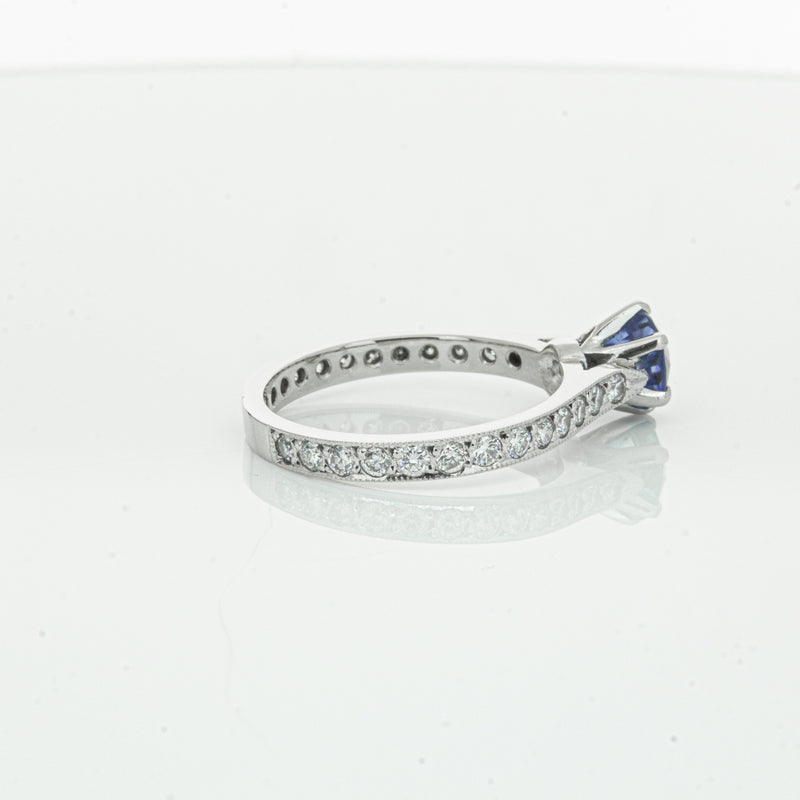 Deja Vu Platinum 1.20ct Sapphire & Diamond Ring-Ring-Walker & Hall