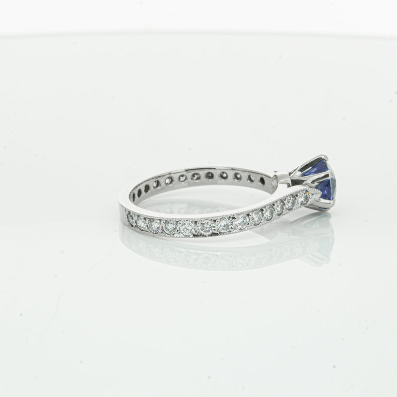 Deja Vu Platinum 1.20ct Sapphire & Diamond Ring-Ring-Walker & Hall