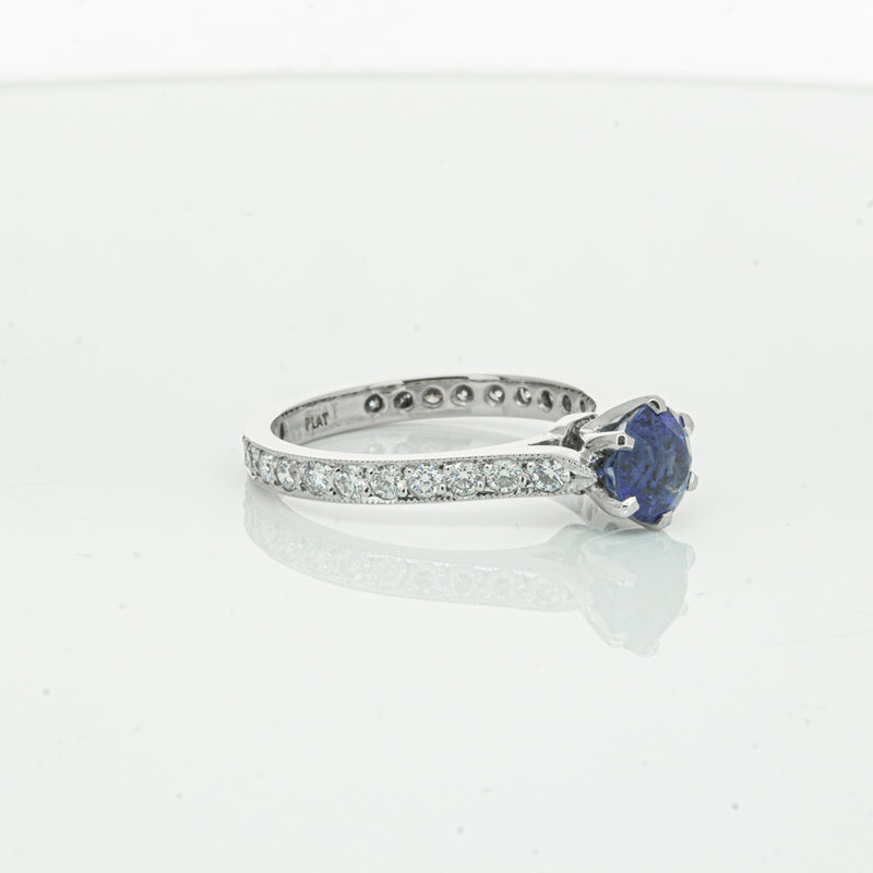 Deja Vu Platinum 1.20ct Sapphire & Diamond Ring-Ring-Walker & Hall