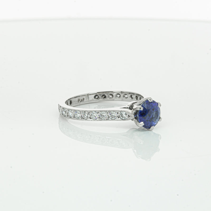 Deja Vu Platinum 1.20ct Sapphire & Diamond Ring-Ring-Walker & Hall