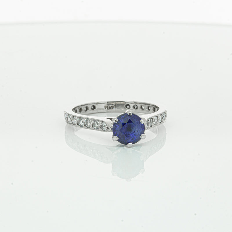 Deja Vu Platinum 1.20ct Sapphire & Diamond Ring-Ring-Walker & Hall
