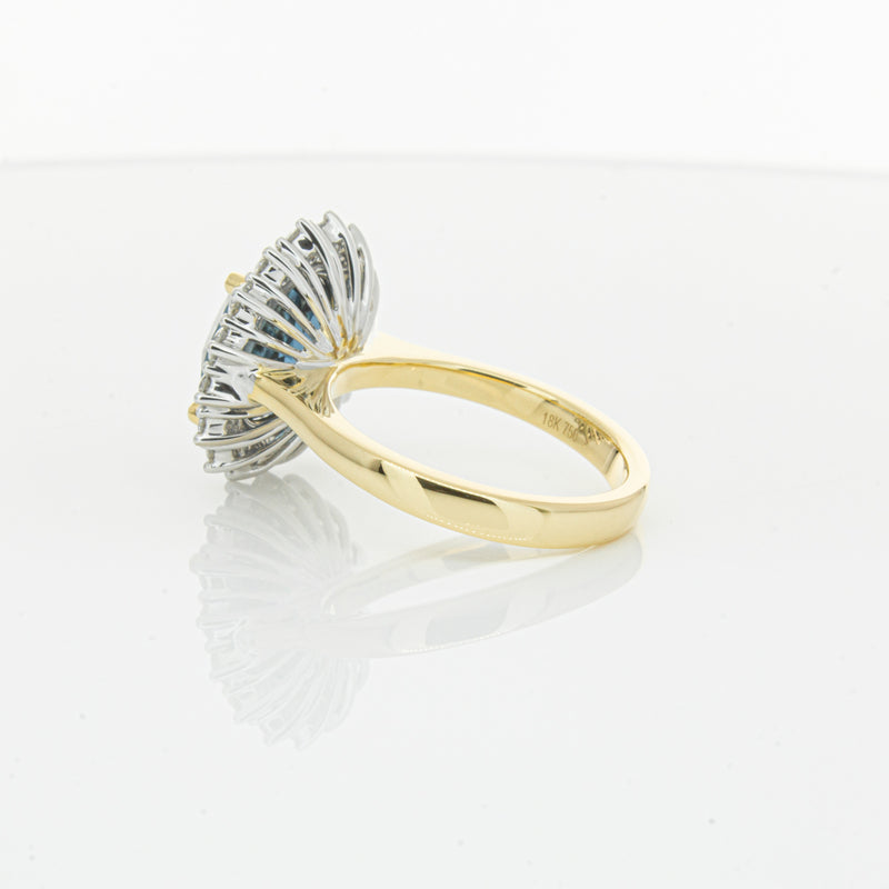 18ct Yellow Gold London Blue Topaz & Diamond Belle Ring-Ring-Walker & Hall