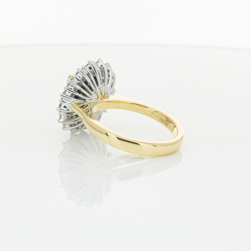 18ct Yellow Gold London Blue Topaz & Diamond Belle Ring-Ring-Walker & Hall