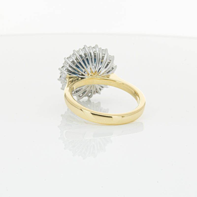 18ct Yellow Gold London Blue Topaz & Diamond Belle Ring-Ring-Walker & Hall