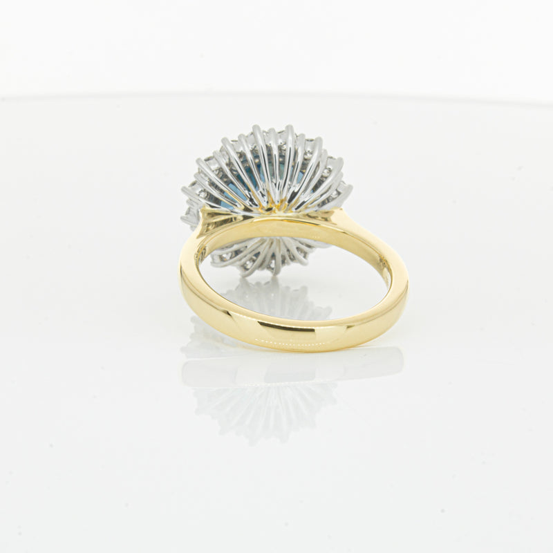 18ct Yellow Gold London Blue Topaz & Diamond Belle Ring-Ring-Walker & Hall