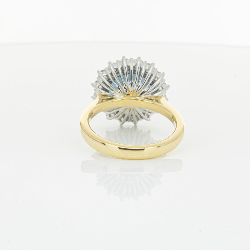 18ct Yellow Gold London Blue Topaz & Diamond Belle Ring-Ring-Walker & Hall