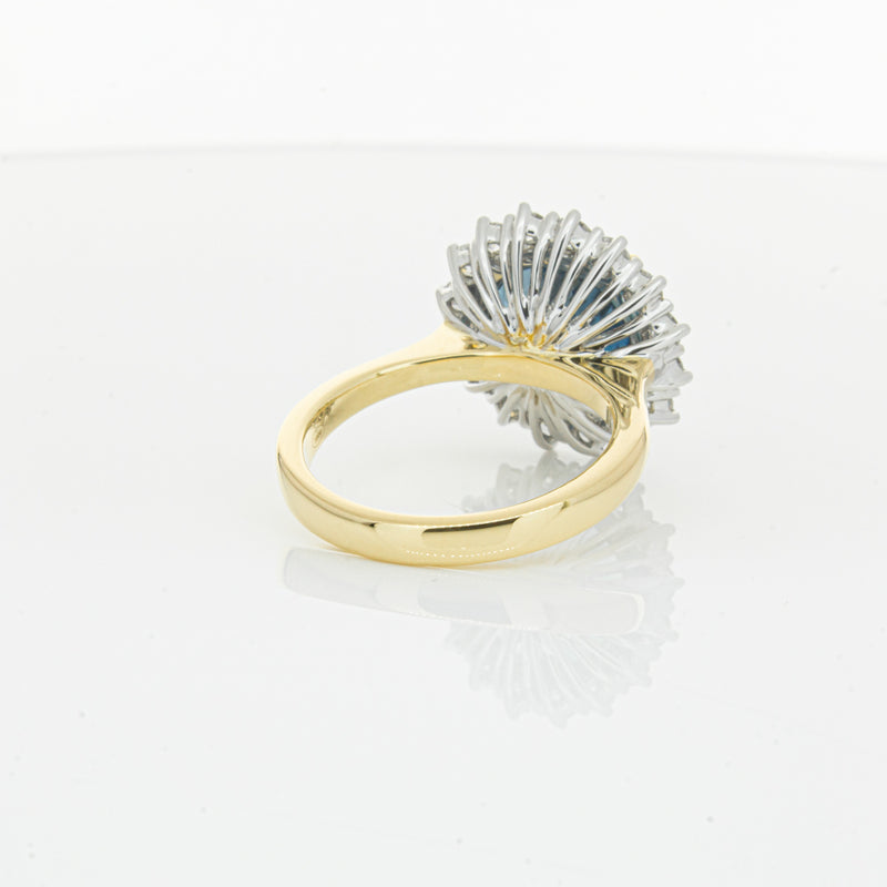 18ct Yellow Gold London Blue Topaz & Diamond Belle Ring-Ring-Walker & Hall