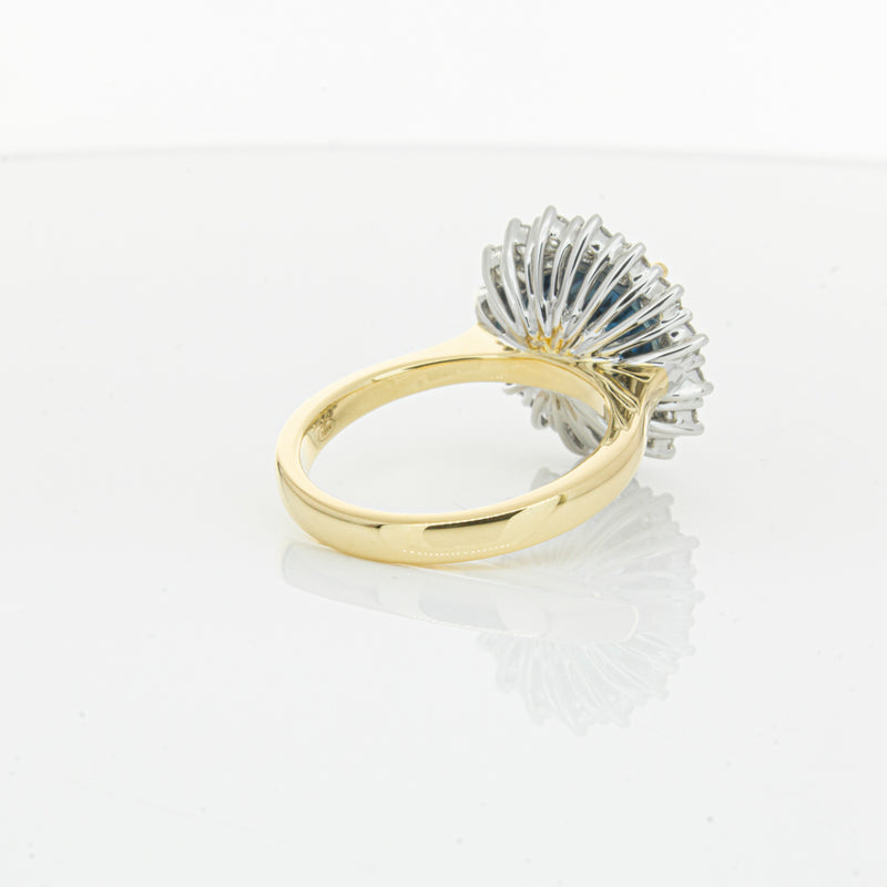 18ct Yellow Gold London Blue Topaz & Diamond Belle Ring-Ring-Walker & Hall