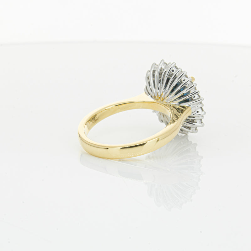 18ct Yellow Gold London Blue Topaz & Diamond Belle Ring-Ring-Walker & Hall