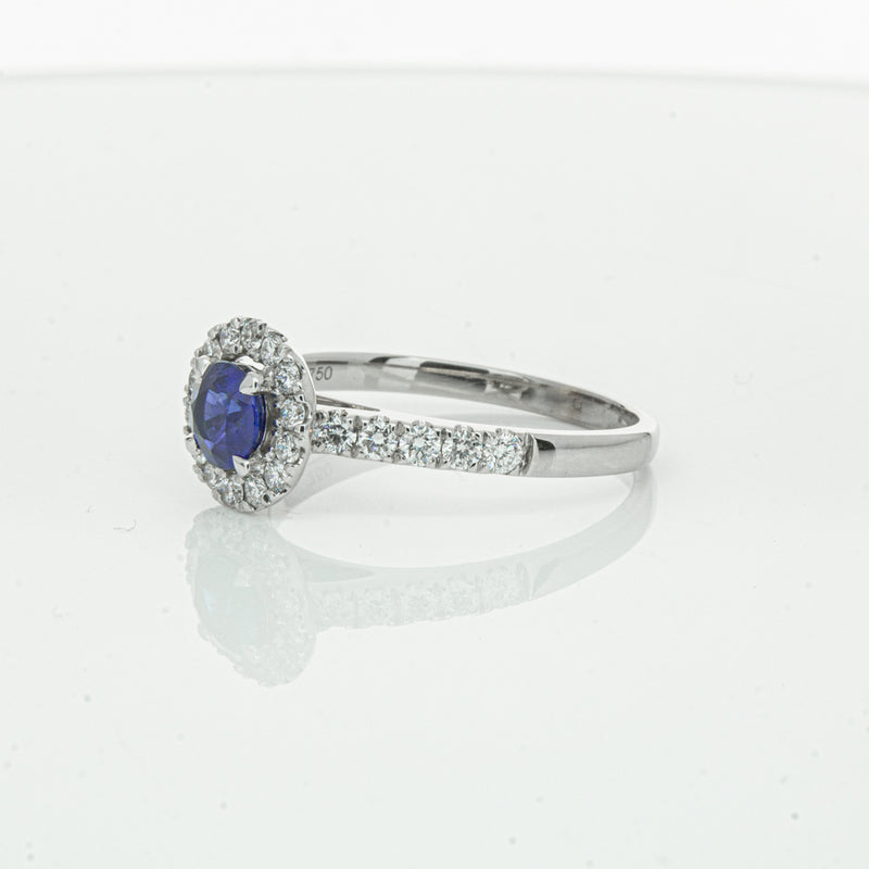 Deja Vu 18ct White Gold .62ct Sapphire & Diamond Ring-Ring-Walker & Hall