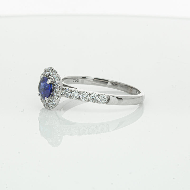 Deja Vu 18ct White Gold .62ct Sapphire & Diamond Ring-Ring-Walker & Hall