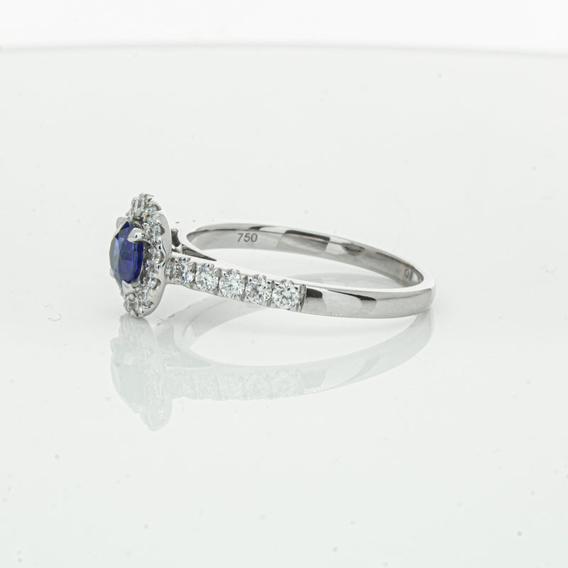 Deja Vu 18ct White Gold .62ct Sapphire & Diamond Ring-Ring-Walker & Hall