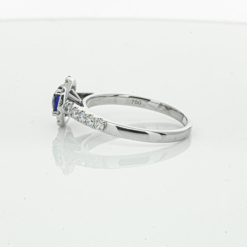 Deja Vu 18ct White Gold .62ct Sapphire & Diamond Ring-Ring-Walker & Hall
