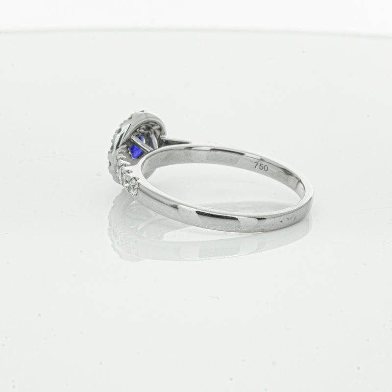 Deja Vu 18ct White Gold .62ct Sapphire & Diamond Ring-Ring-Walker & Hall