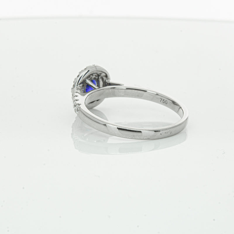 Deja Vu 18ct White Gold .62ct Sapphire & Diamond Ring-Ring-Walker & Hall
