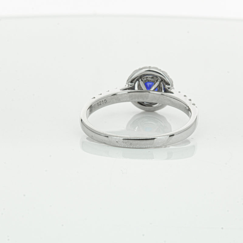 Deja Vu 18ct White Gold .62ct Sapphire & Diamond Ring-Ring-Walker & Hall
