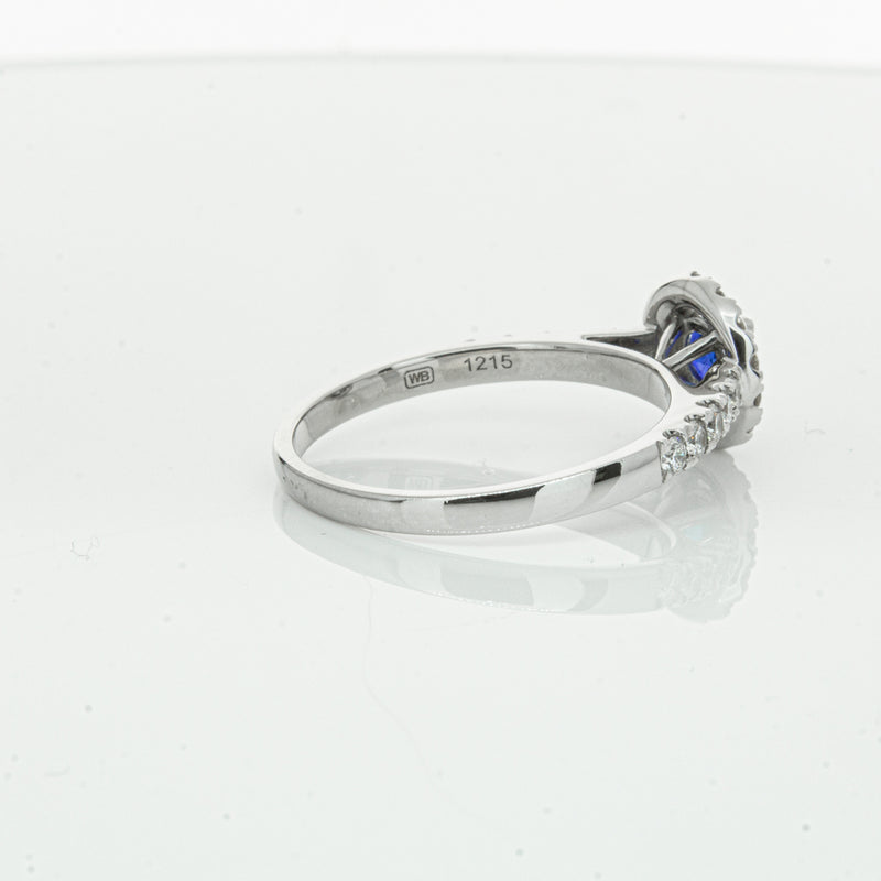 Deja Vu 18ct White Gold .62ct Sapphire & Diamond Ring-Ring-Walker & Hall