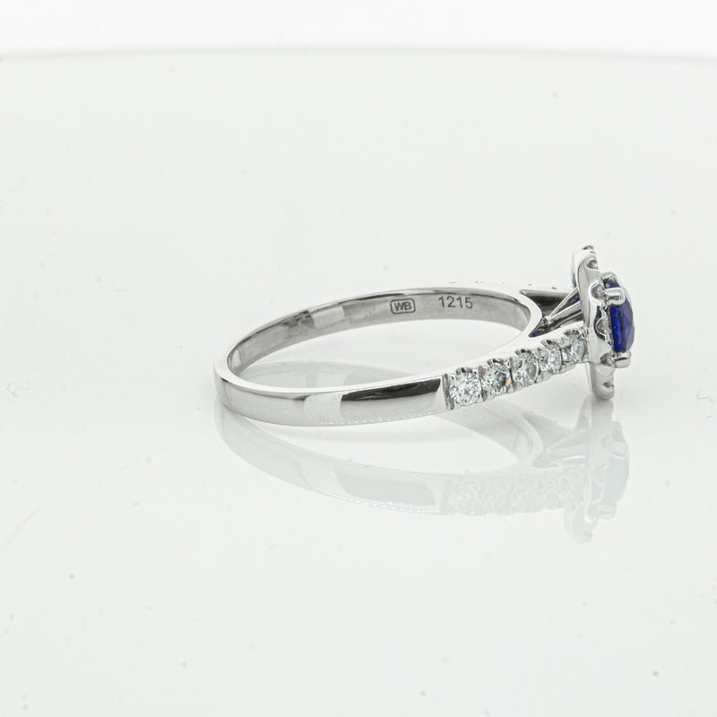 Deja Vu 18ct White Gold .62ct Sapphire & Diamond Ring-Ring-Walker & Hall