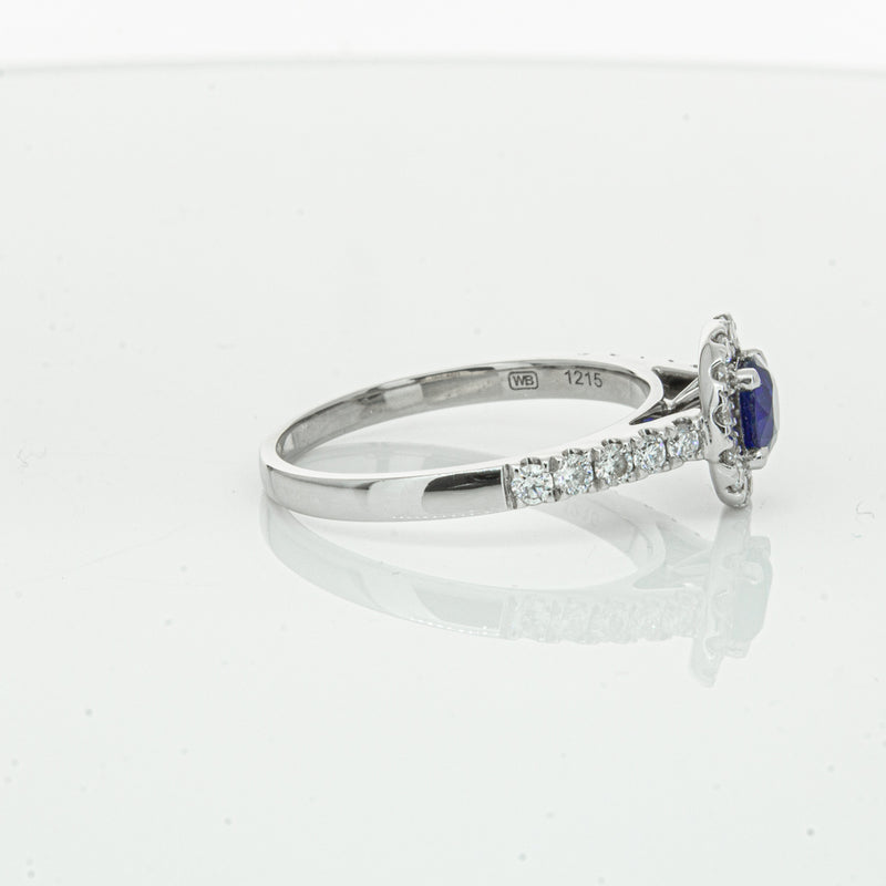 Deja Vu 18ct White Gold .62ct Sapphire & Diamond Ring-Ring-Walker & Hall