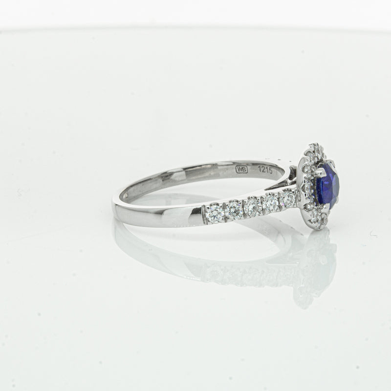 Deja Vu 18ct White Gold .62ct Sapphire & Diamond Ring-Ring-Walker & Hall