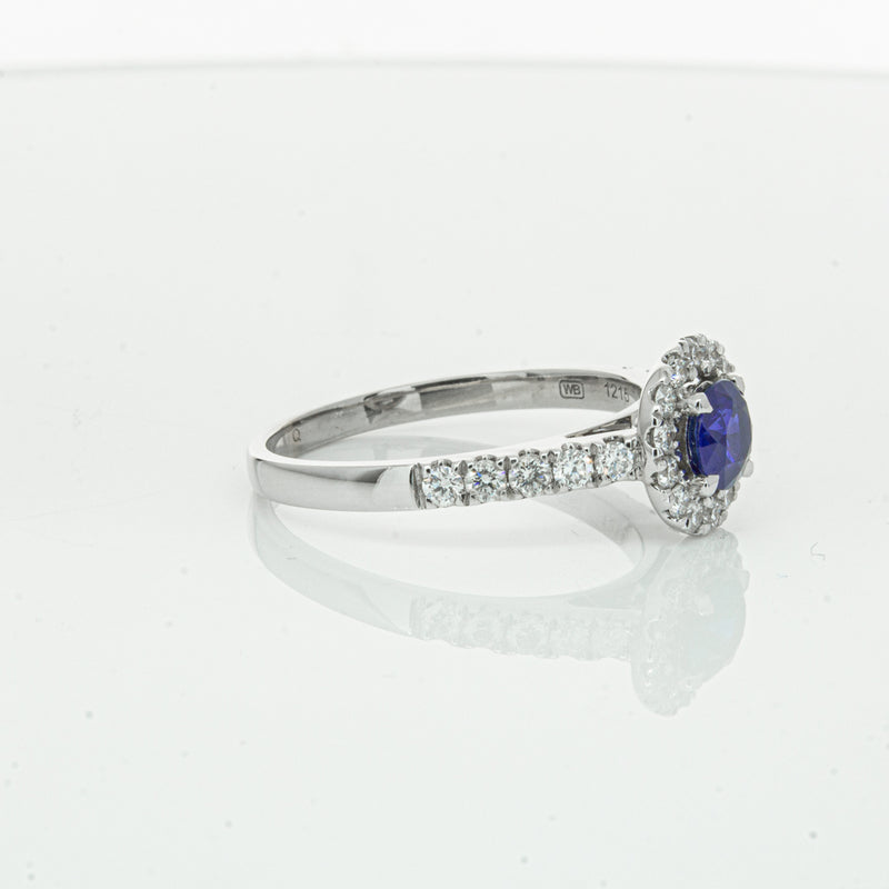 Deja Vu 18ct White Gold .62ct Sapphire & Diamond Ring-Ring-Walker & Hall