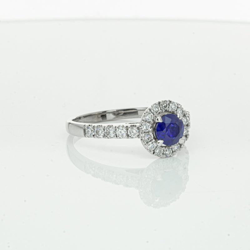 Deja Vu 18ct White Gold .62ct Sapphire & Diamond Ring-Ring-Walker & Hall