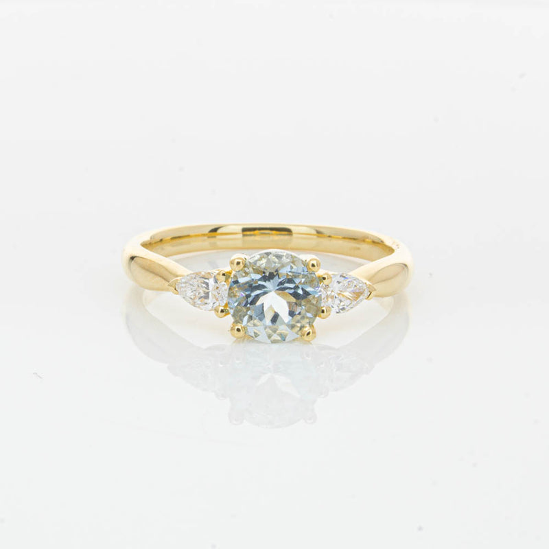 18ct Yellow Gold Aquamarine & Diamond Ayla Ring-Ring-Walker & Hall