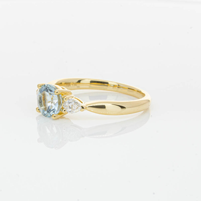 18ct Yellow Gold Aquamarine & Diamond Ayla Ring-Ring-Walker & Hall