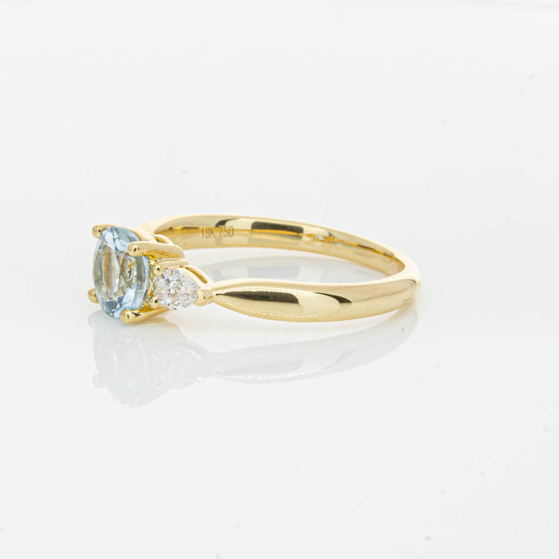 18ct Yellow Gold Aquamarine & Diamond Ayla Ring-Ring-Walker & Hall