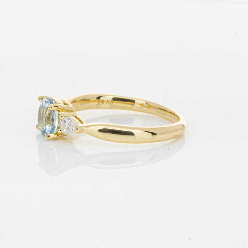 18ct Yellow Gold Aquamarine & Diamond Ayla Ring-Ring-Walker & Hall